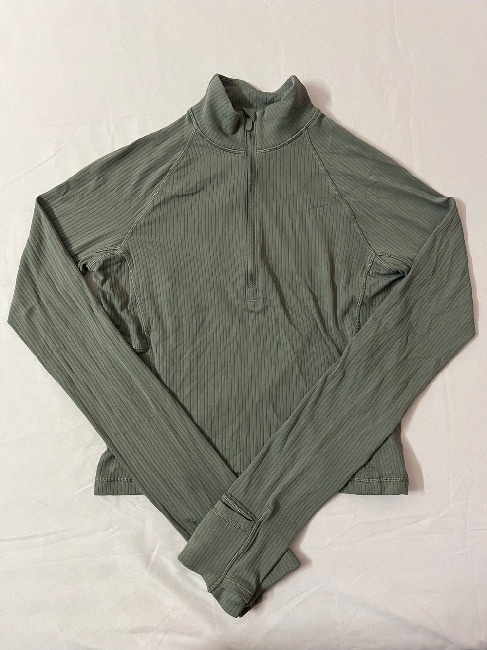 Lululemon It’s Rulu Cropped Ribbed Half Zip Up Long Sleeve Jacket Top